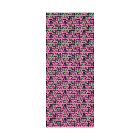 40th birthday Vibrant wrapping paper featuring a playful goth theme with illustrations of skulls, birthday cakes, and caskets marked "RIP 30s", set against a pink background with green accents. Ideal for themed 40th birthday gifts.